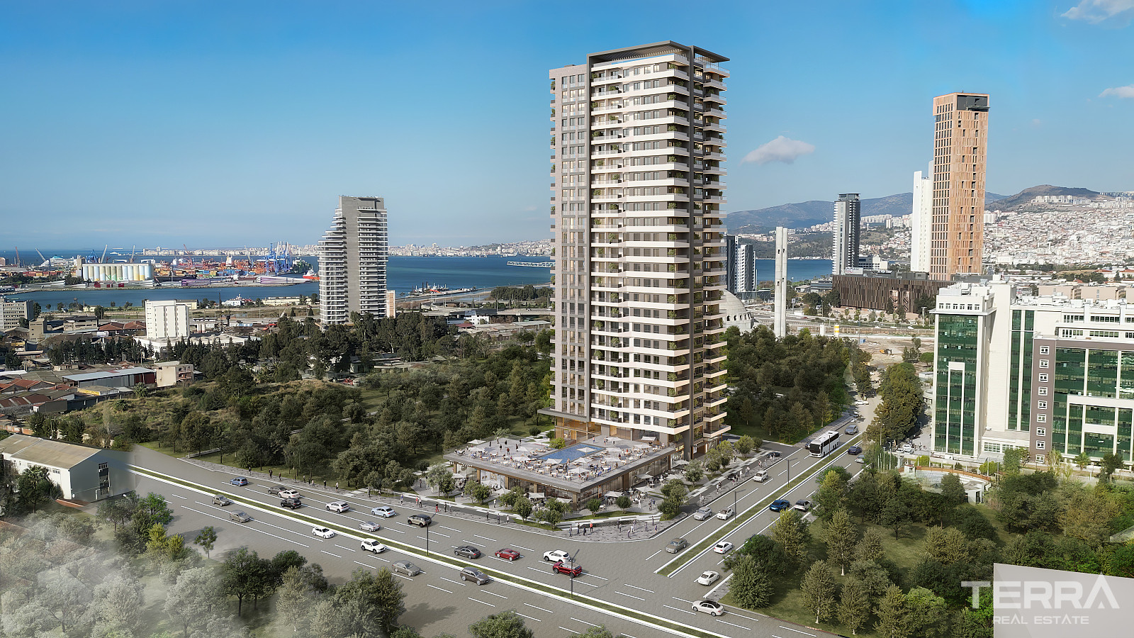 Leiligheter med havutsikt til salgs i Konak, İzmir, Tyrkia - 107811