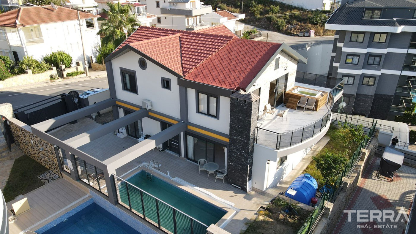 Willa z widokiem na morze na sprzedaż w Kargıcak, Alanya, Turcja - 108101