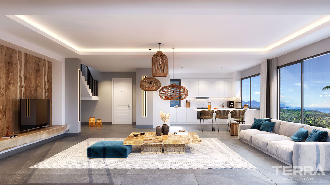 Girne, Esentepe'de Satılık Deniz Manzaralı Villalar - 108545