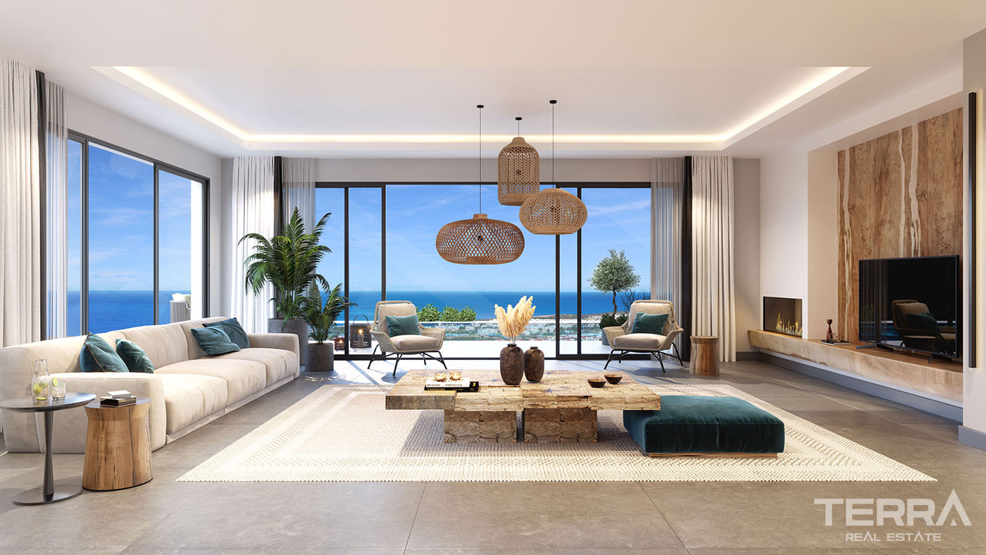 Girne, Esentepe'de Satılık Deniz Manzaralı Villalar - 108546