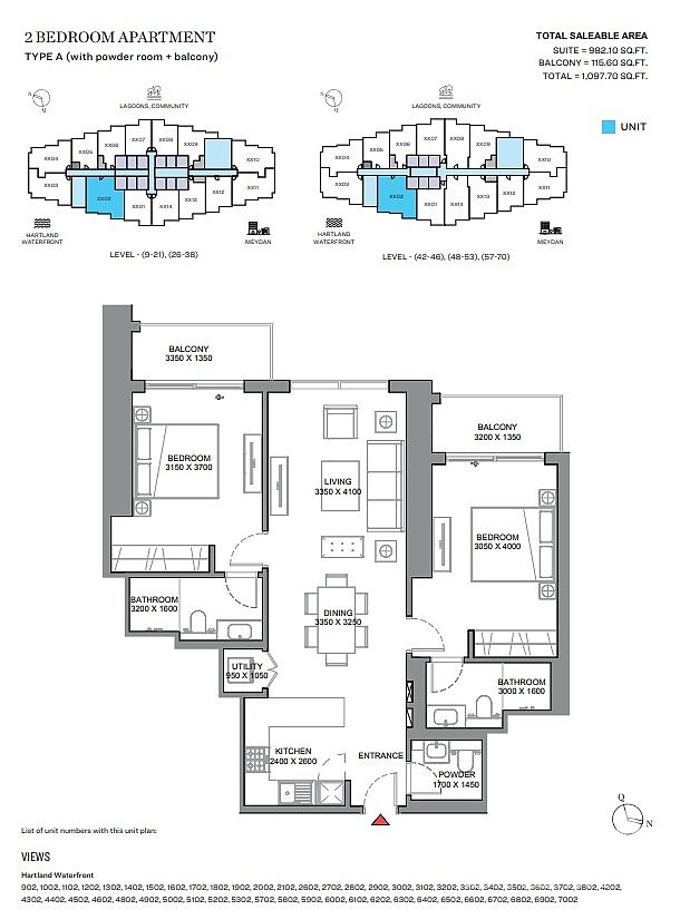 Appartements à vendre à Meydan, Dubai, Émirats arabes unis - 108646