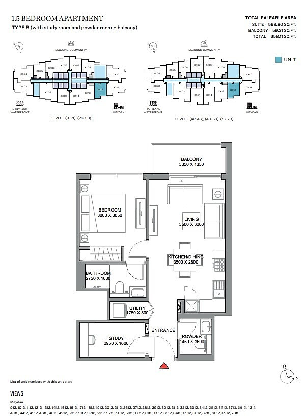 Appartements à vendre à Meydan, Dubai, Émirats arabes unis - 108649