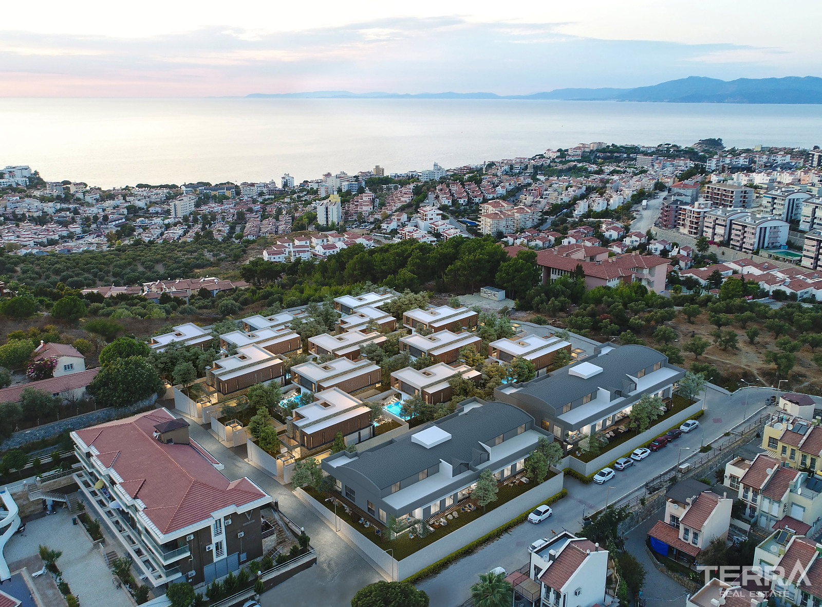 Eksklusive villaer med havutsikt til salgs i Kuşadası, Tyrkia