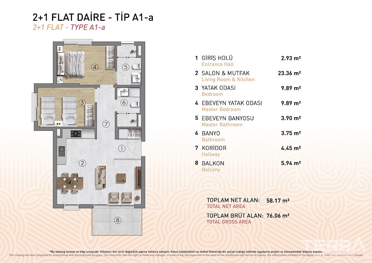 Golf View Apartments for Sale in Kuşadası, Aydın, Turkey - 109283