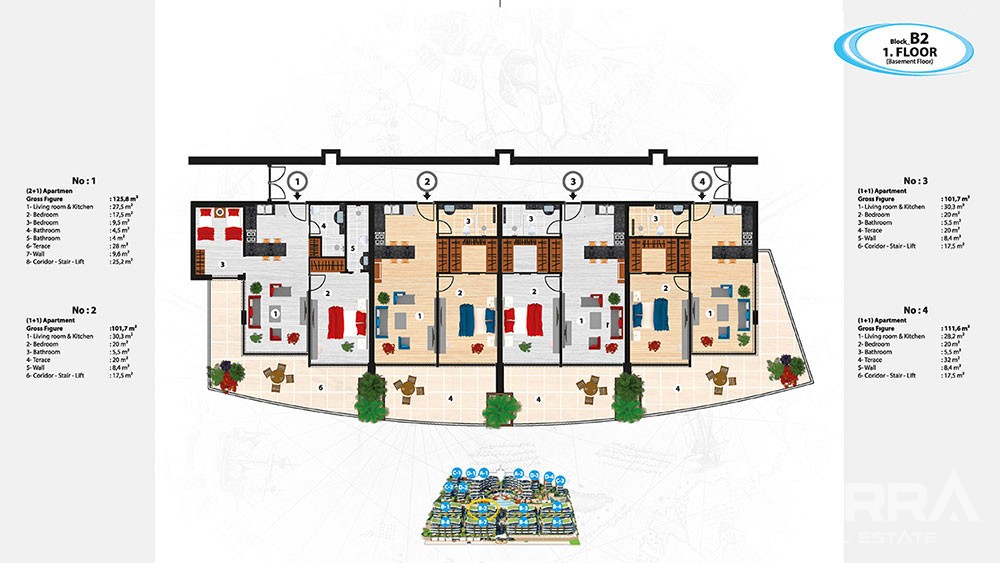 Luxury Sea View Apartments with Private Beach for Sale in Alanya - 5815