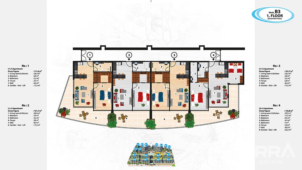 Luxury Sea View Apartments with Private Beach for Sale in Alanya - 5822