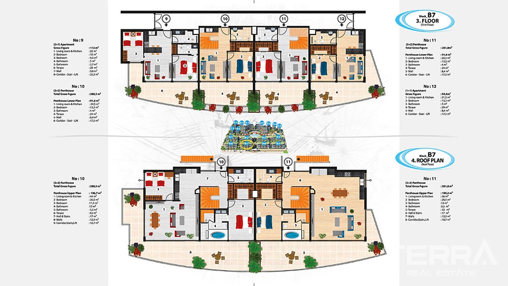 Luxury Sea View Apartments with Private Beach for Sale in Alanya - 5838