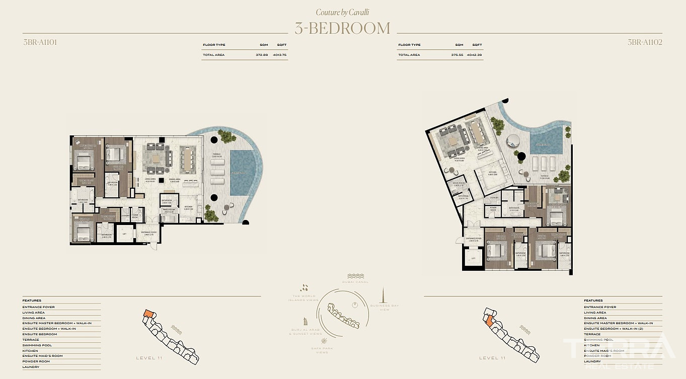 Eksklusive leiligheter med private basseng til salgs i Al Safa Dubai - 111787