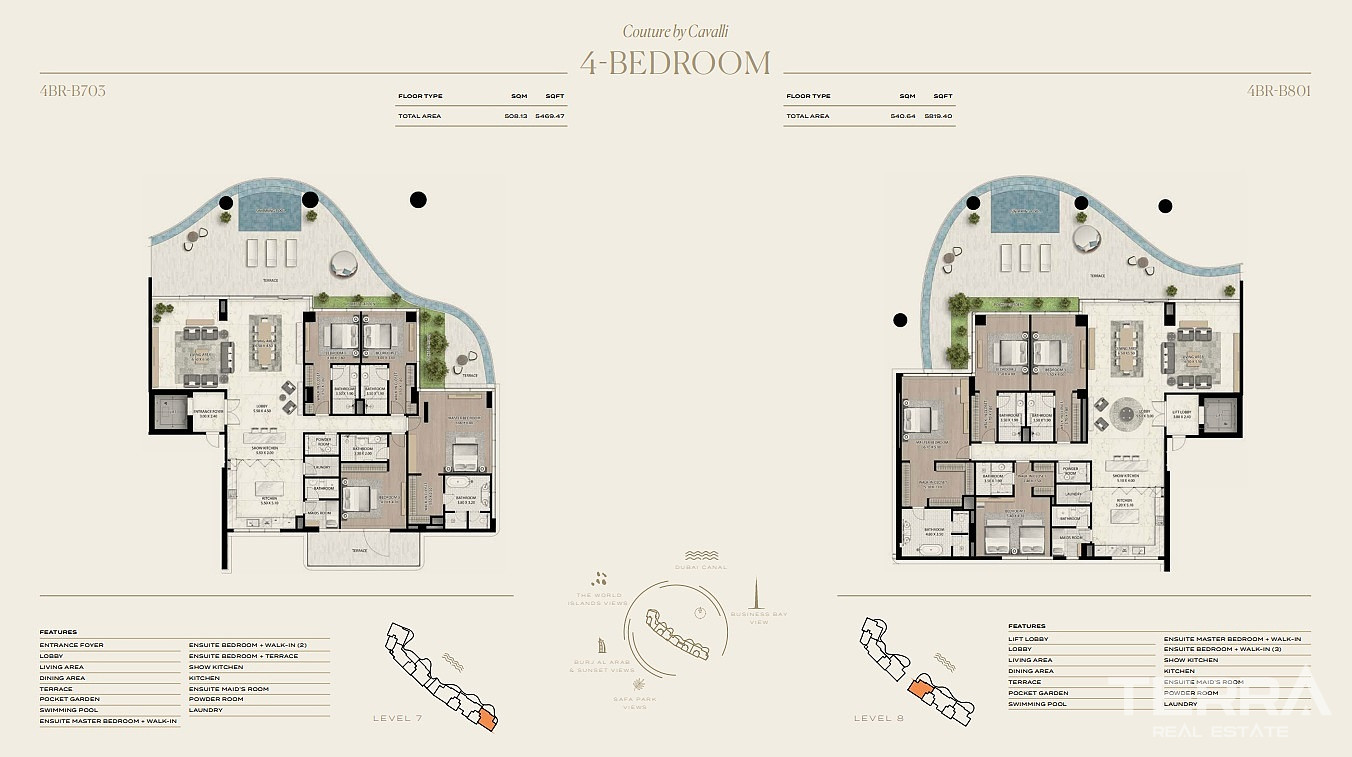 Eksklusive leiligheter med private basseng til salgs i Al Safa Dubai - 111789