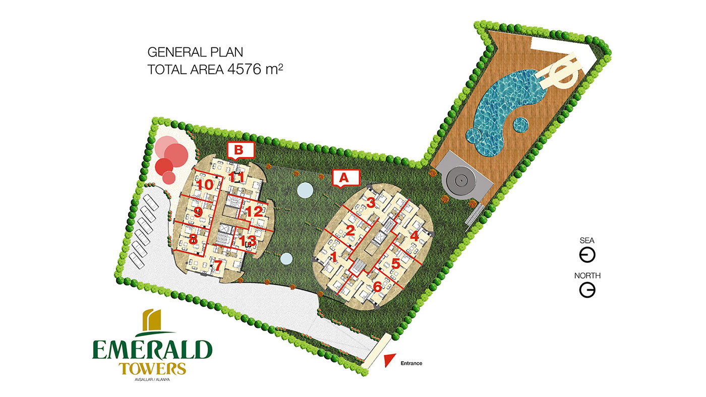 Appartement vue mer à vendre à Emerald Towers, Avsallar, Turquie - 113141