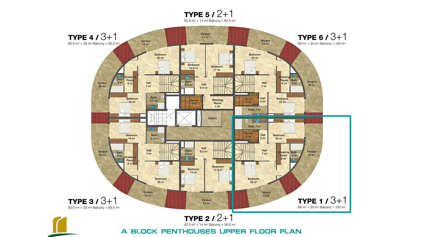 Appartement vue mer à vendre à Emerald Towers, Avsallar, Turquie - 113142