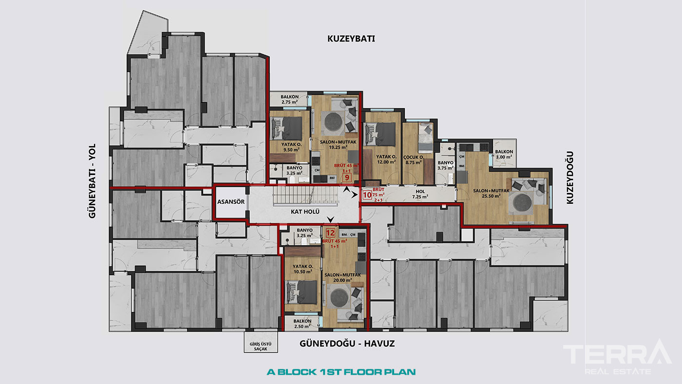 Leiligheter til salgs i Antalya sentrum, Muratpaşa, Tyrkia - 113224