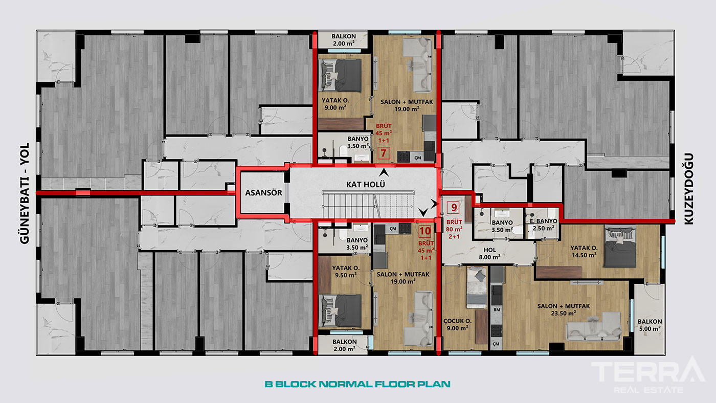 Leiligheter til salgs i Antalya sentrum, Muratpaşa, Tyrkia - 113225