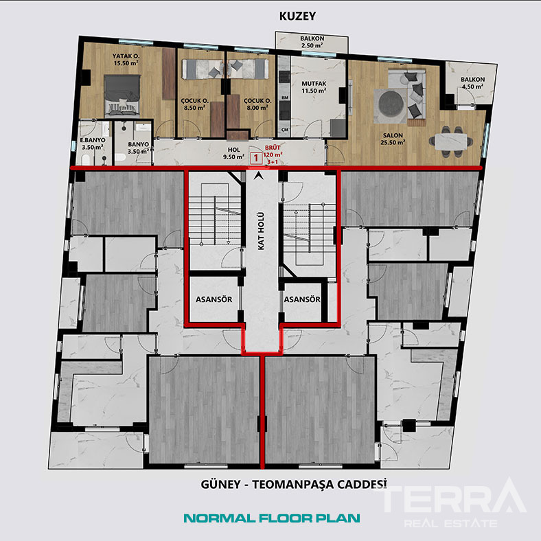 Leiligheter til salgs i Antalya sentrum, Muratpaşa, Tyrkia - 113246