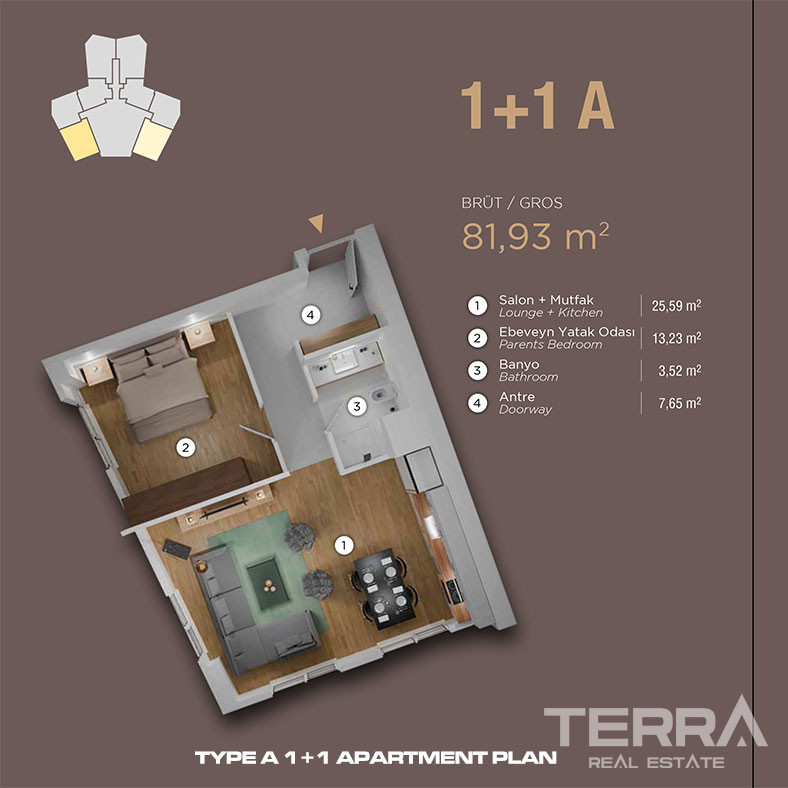 Merinäköala-asuntoja myynnissä Kartalissa, Istanbulissa - 113299