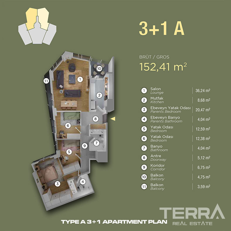 Merinäköala-asuntoja myynnissä Kartalissa, Istanbulissa - 113308