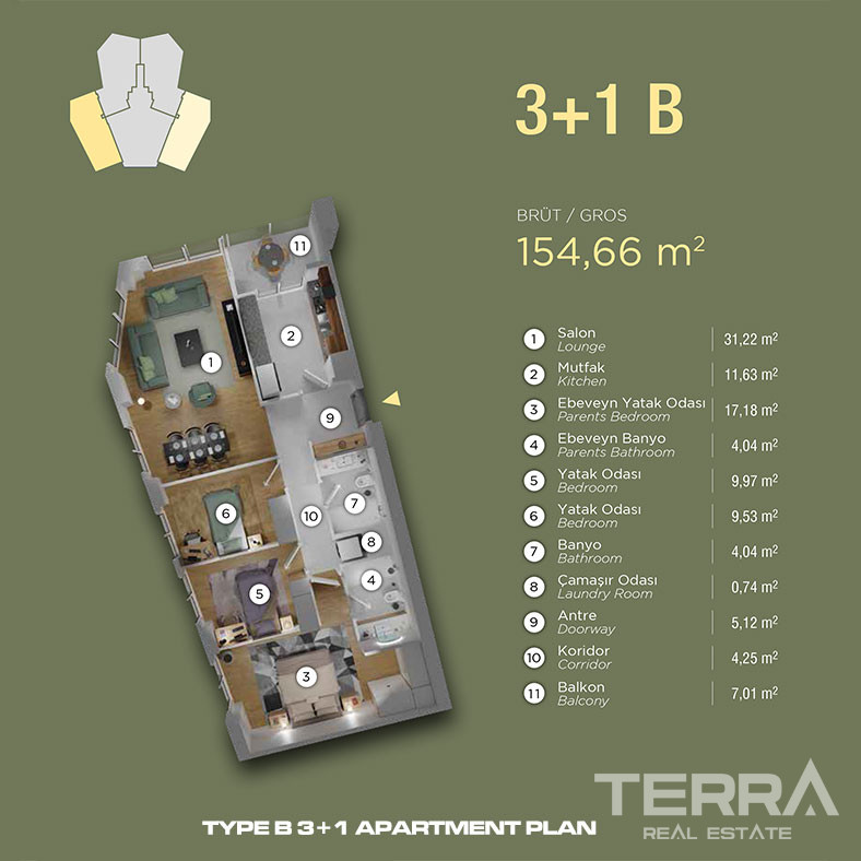 Merinäköala-asuntoja myynnissä Kartalissa, Istanbulissa - 113307