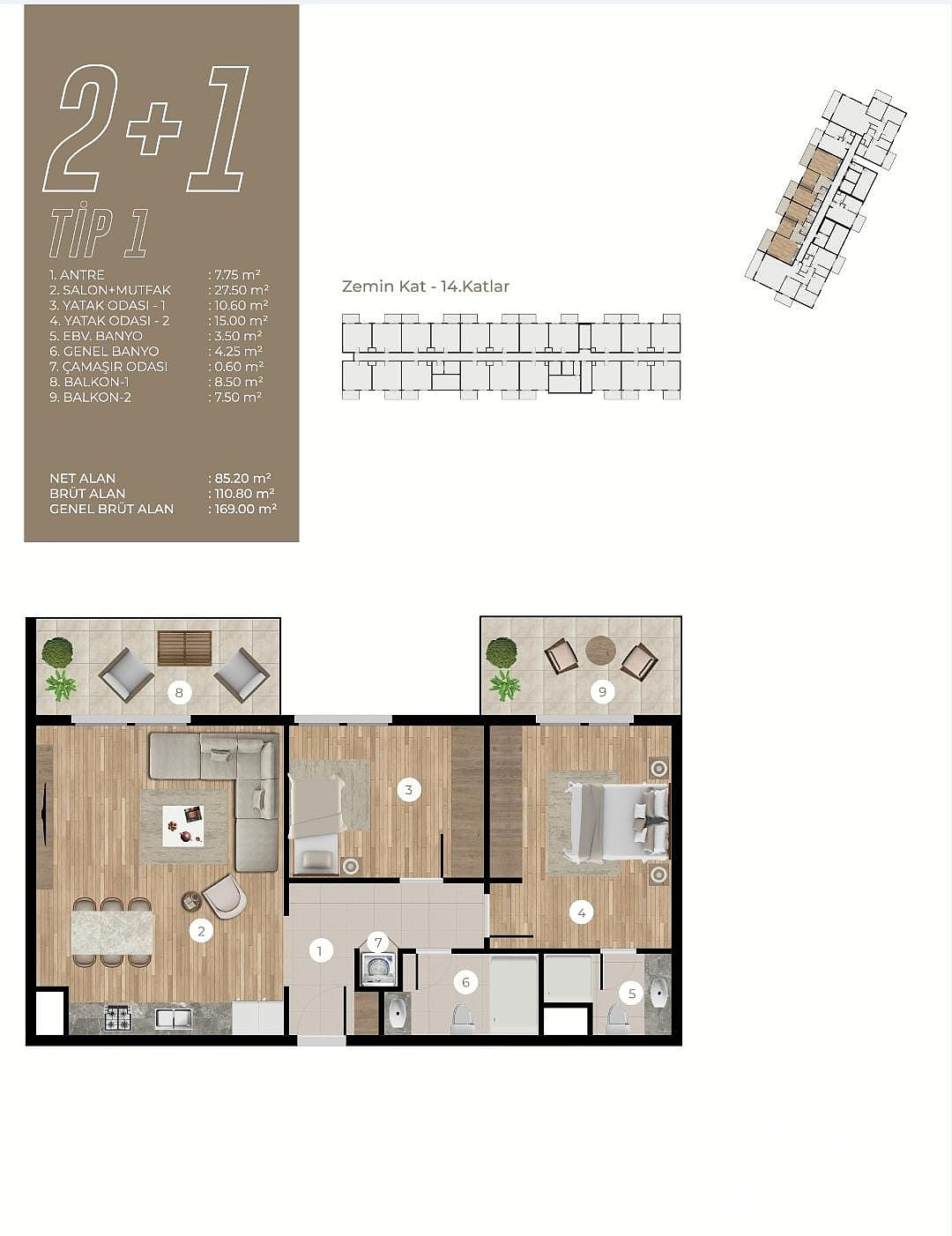 Leiligheter til salgs i Bornova, İzmir i Tyrkia - 113606