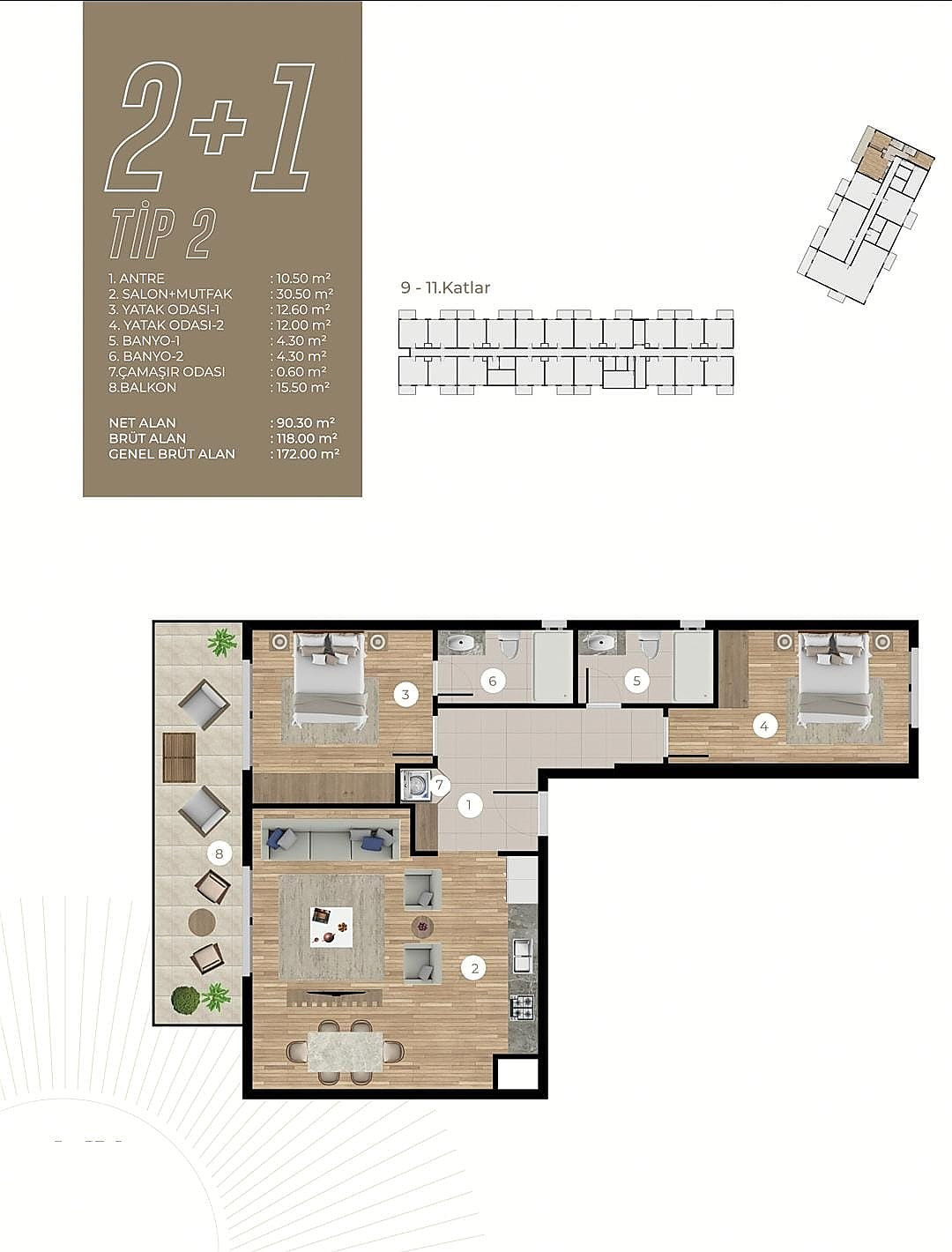 Leiligheter til salgs i Bornova, İzmir i Tyrkia - 113607