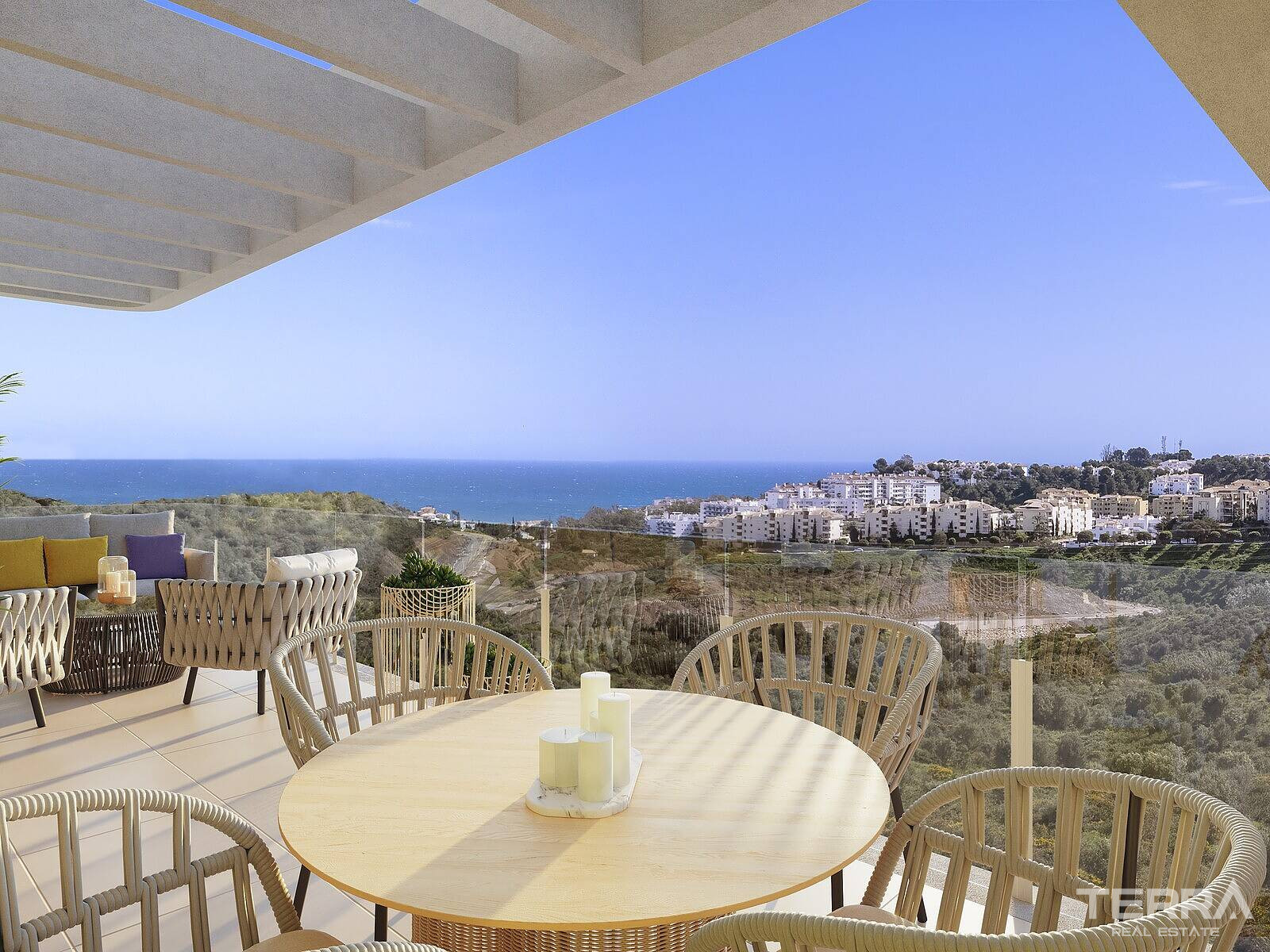 Leiligheter med havutsikt til salgs i Mijas på Costa del Sol, Spania - 113852