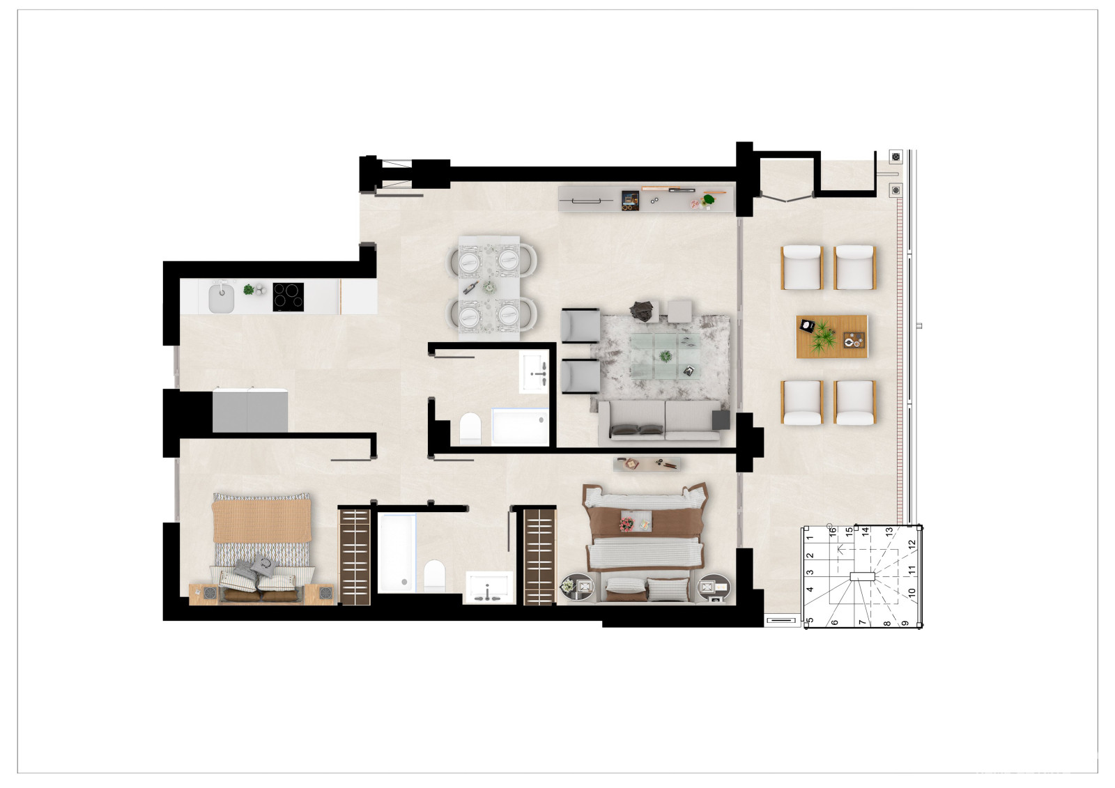 Apartments with Sea View for Sale in Mijas, Coste del Sol, Spain - 113932