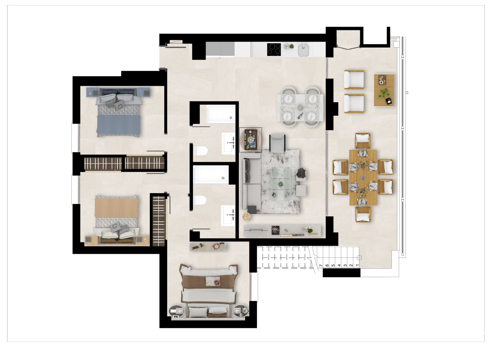Apartments with Sea View for Sale in Mijas, Coste del Sol, Spain - 113934