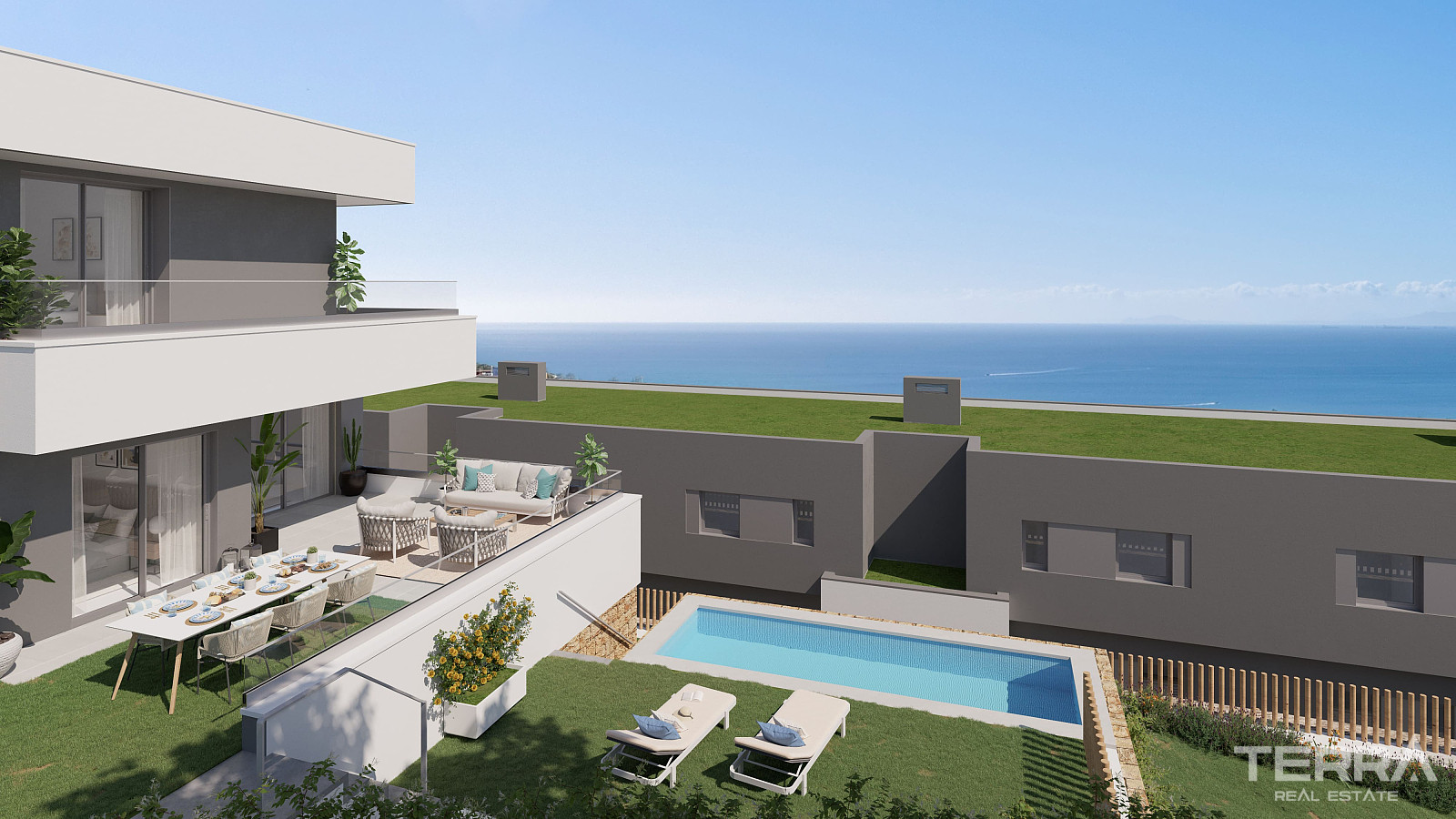 Rekkehus med havutsikt til salgs i Manilva, Costa del Sol, Spania - 114181