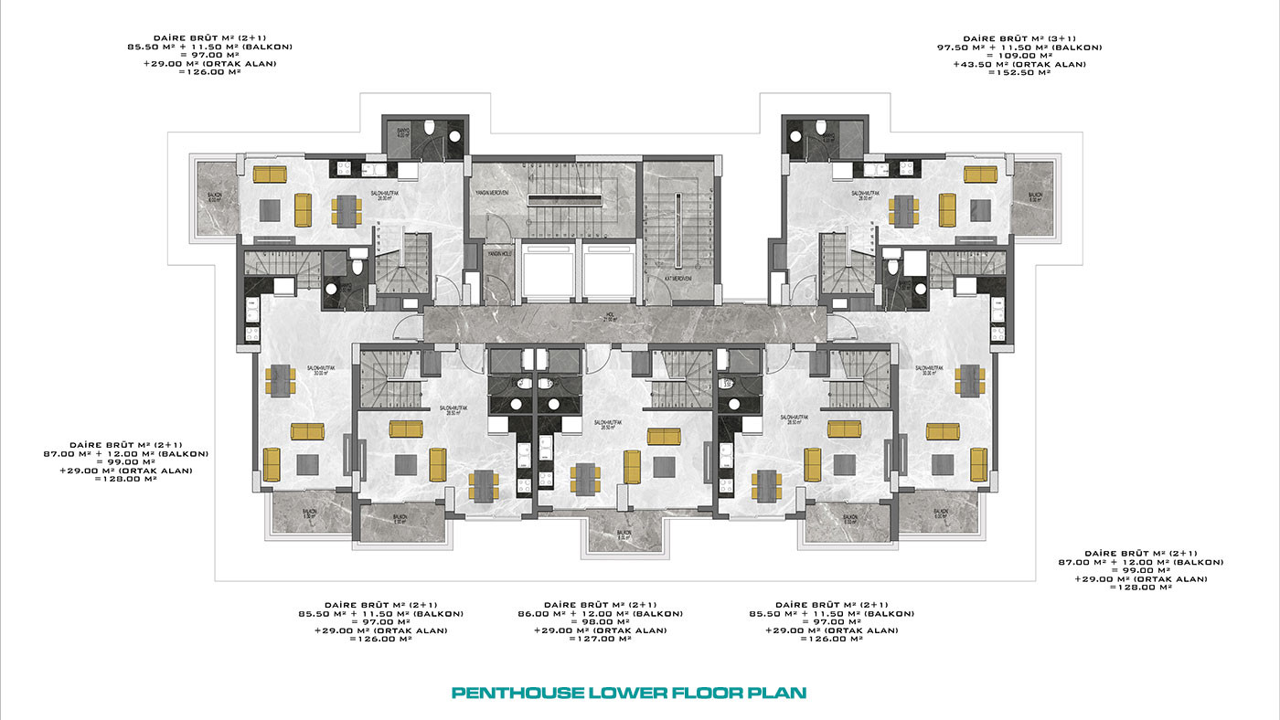 Appartements prêts à emménager à vendre à Tosmur, Alanya, Turquie - 114579