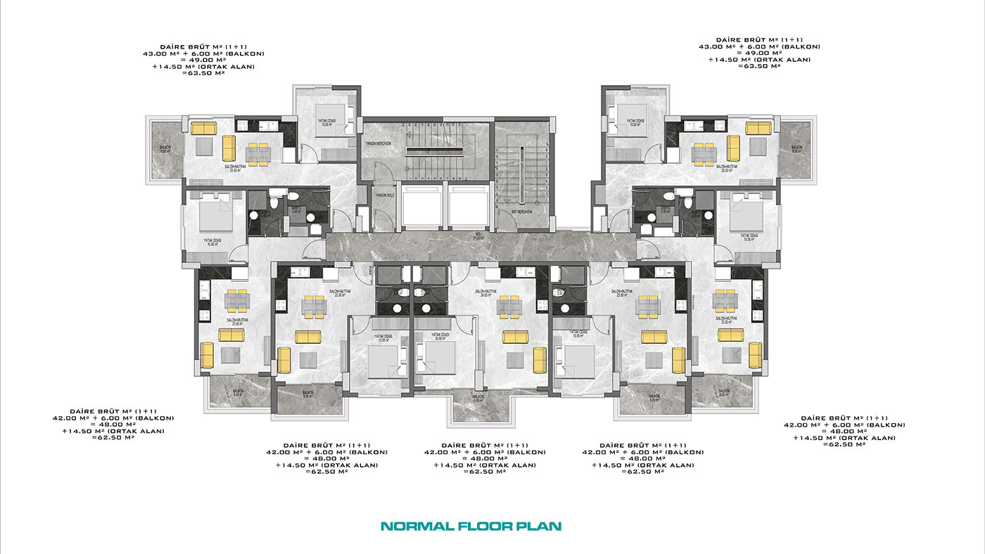 Appartements prêts à emménager à vendre à Tosmur, Alanya, Turquie - 114582