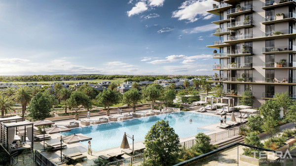 Апартаменты с видом на город и гольф-поле в Dubai Hills Estate
