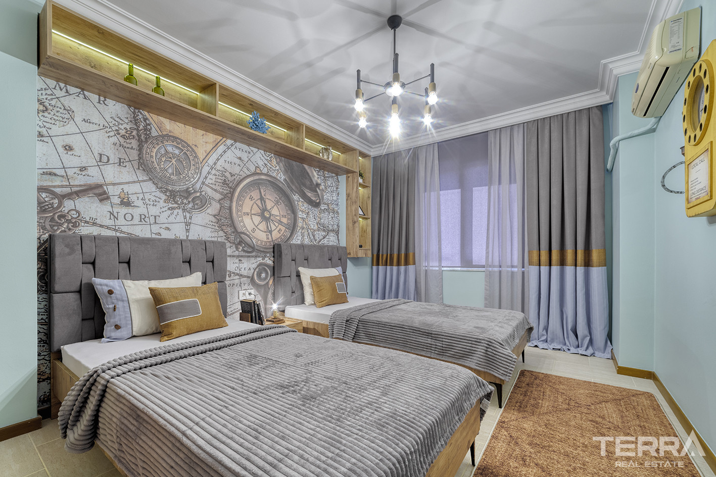 Möblierte Zwei - Schlafzimmer Wohnung mit Meerblick in Mahmutlar - 67985