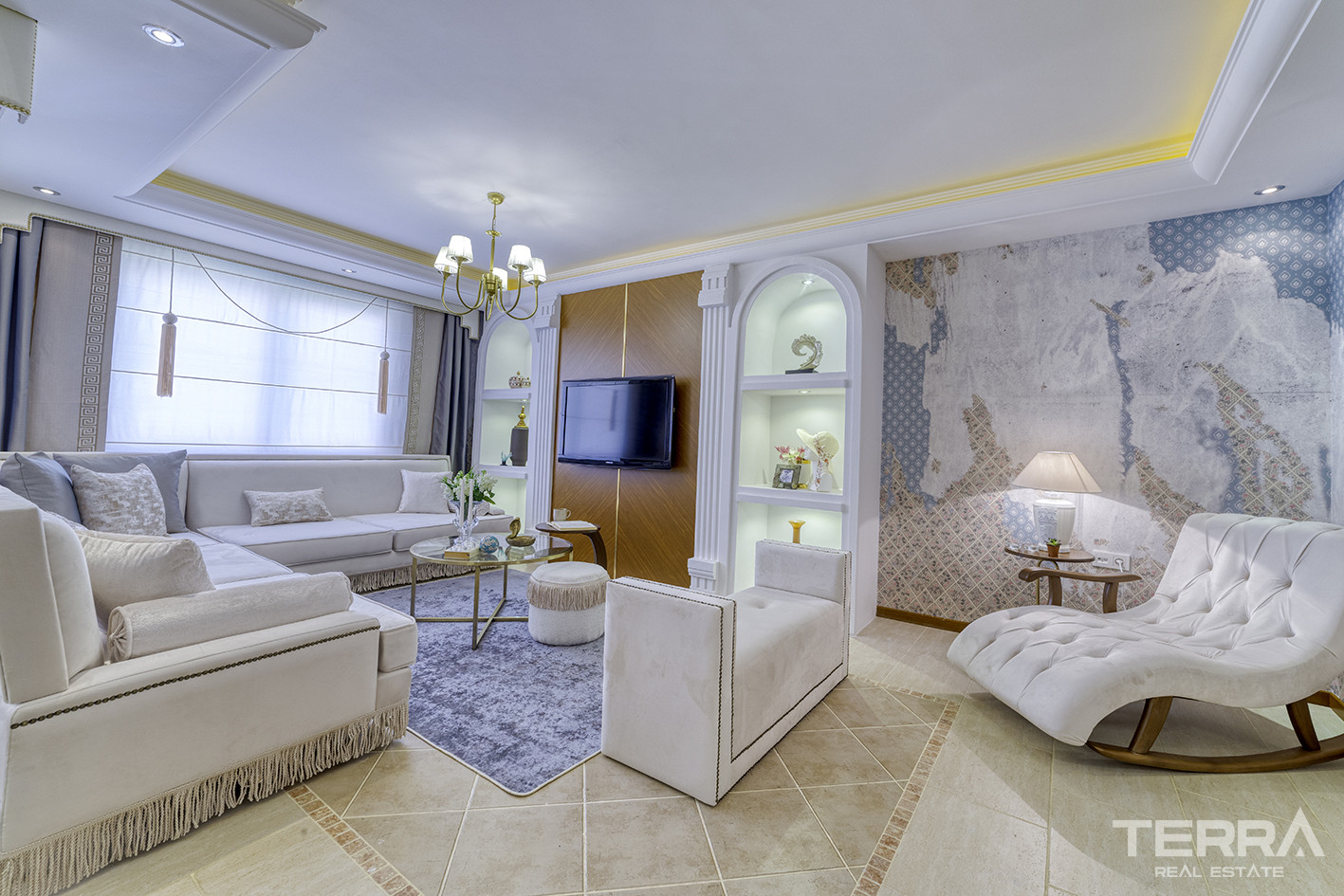 Möblierte Zwei - Schlafzimmer Wohnung mit Meerblick in Mahmutlar - 67998
