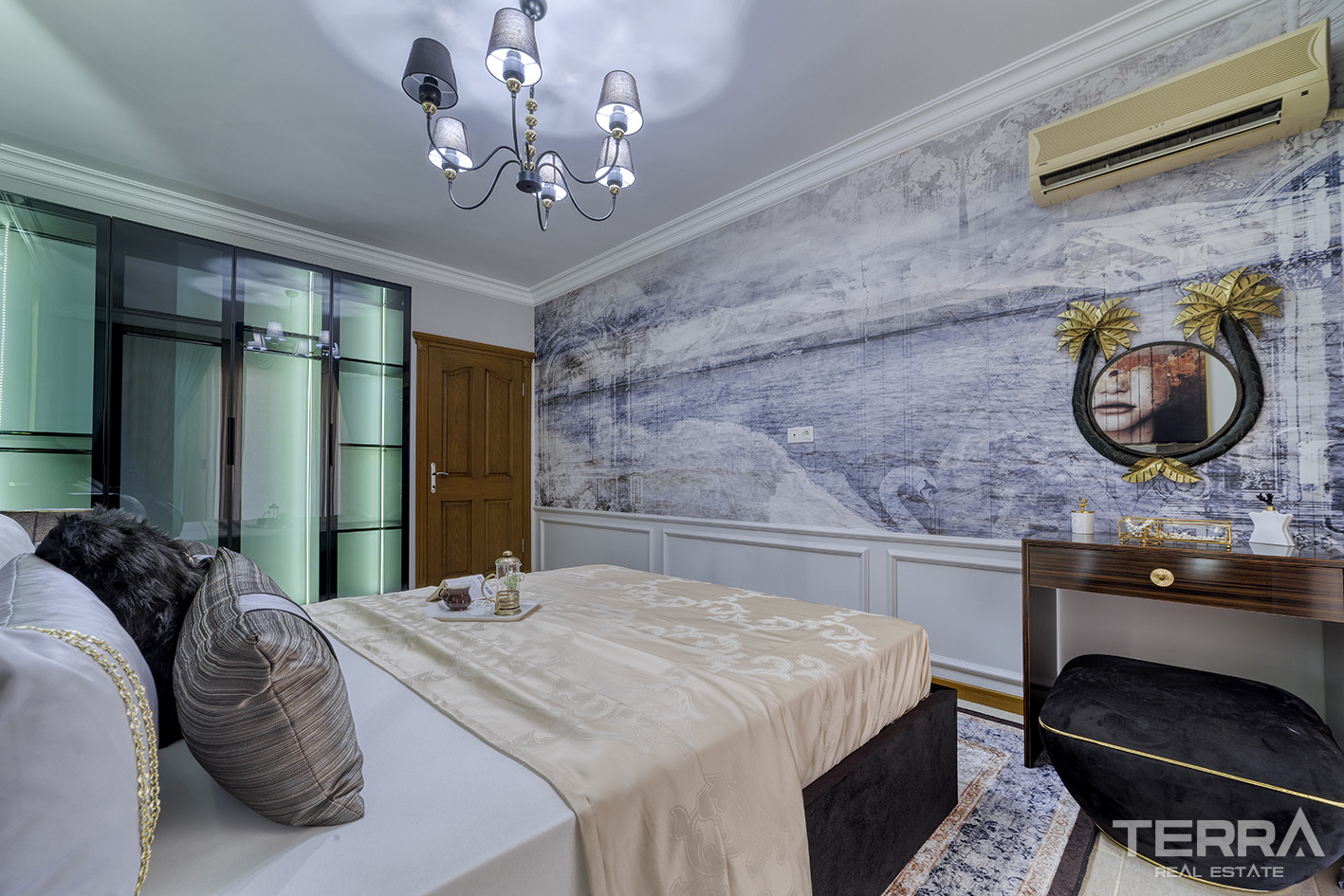 Möblierte Zwei - Schlafzimmer Wohnung mit Meerblick in Mahmutlar - 68001