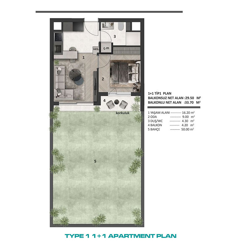 Apartamenty 1+1 na sprzedaż w Altıntaş, Aksu, Antalya - 117216