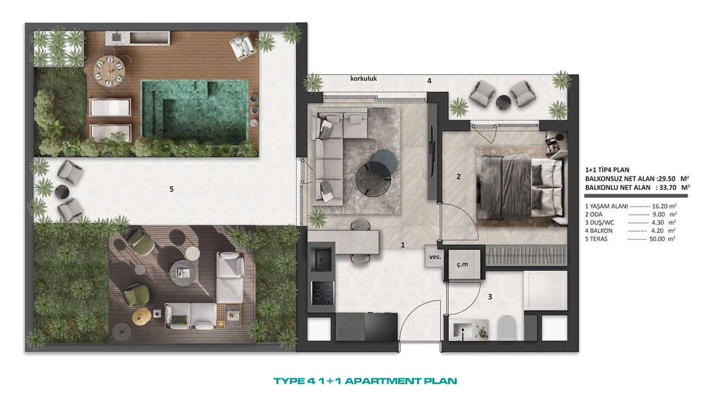 Apartamenty 1+1 na sprzedaż w Altıntaş, Aksu, Antalya - 117218