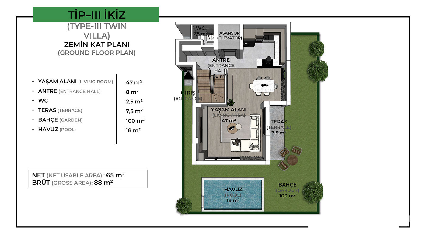 Villas à vendre à Zümrüt, Konyaaltı, Antalya, Turquie - 118744
