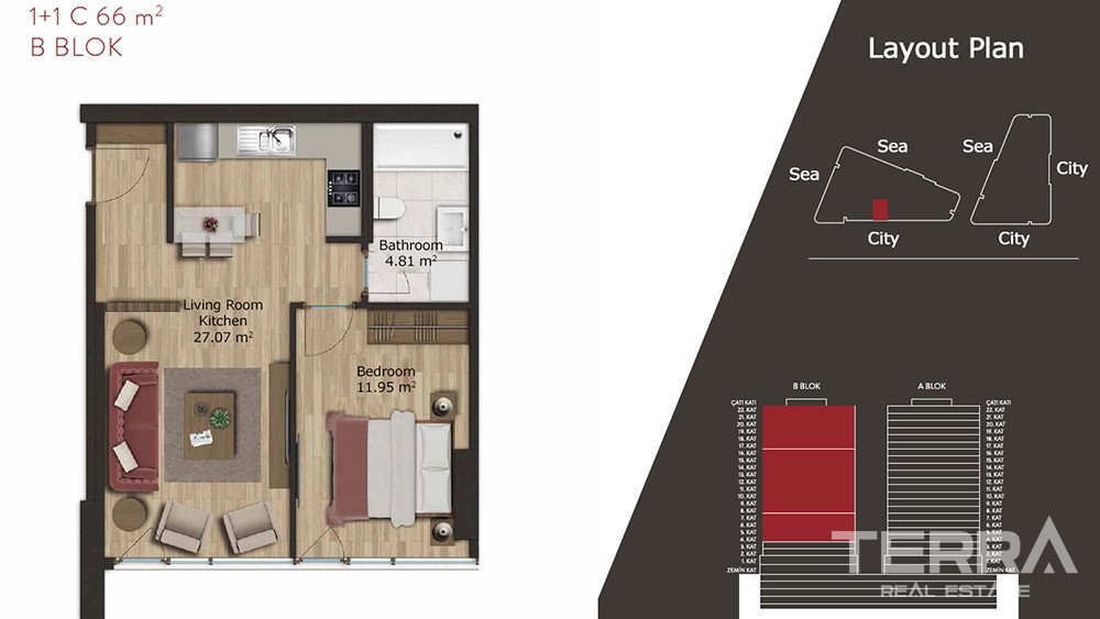 Luxury apartments for sale in Kadıköy, Istanbul - 7132