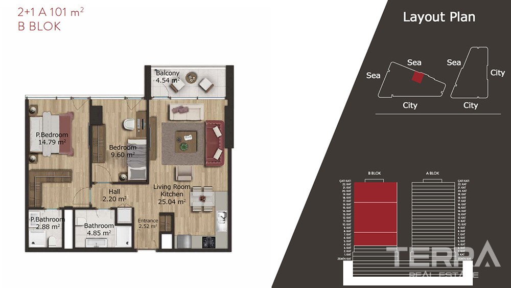 Luxury apartments for sale in Kadıköy, Istanbul - 7137
