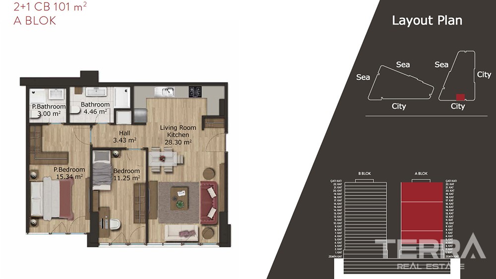 Luxury apartments for sale in Kadıköy, Istanbul - 7139