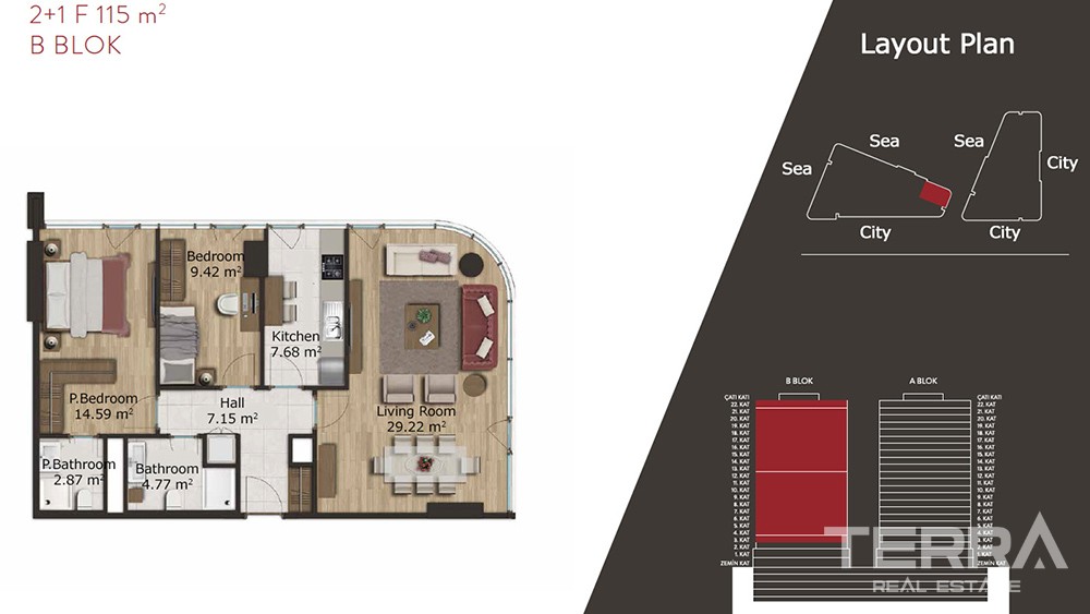 Luxury apartments for sale in Kadıköy, Istanbul - 7143