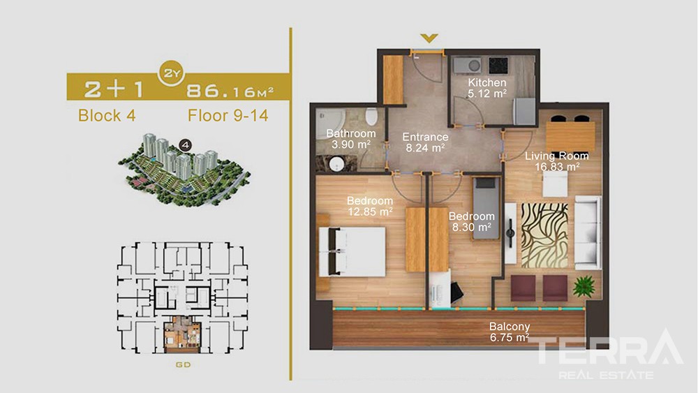 Luxury apartments in Gaziosmanpaşa, Istanbul - 7160