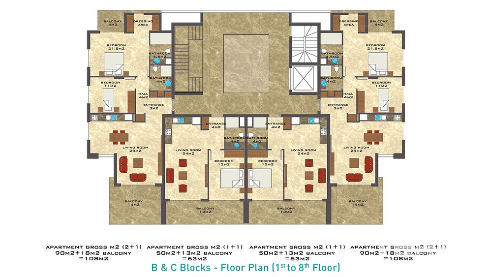 Nordic Life Residence – Apartments for Sale in Alanya, Tosmur, Turkey - 7233