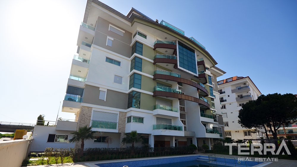 Blick auf den Strand, Garten Duplex in Kestel Alanya zu verkaufen - 7513