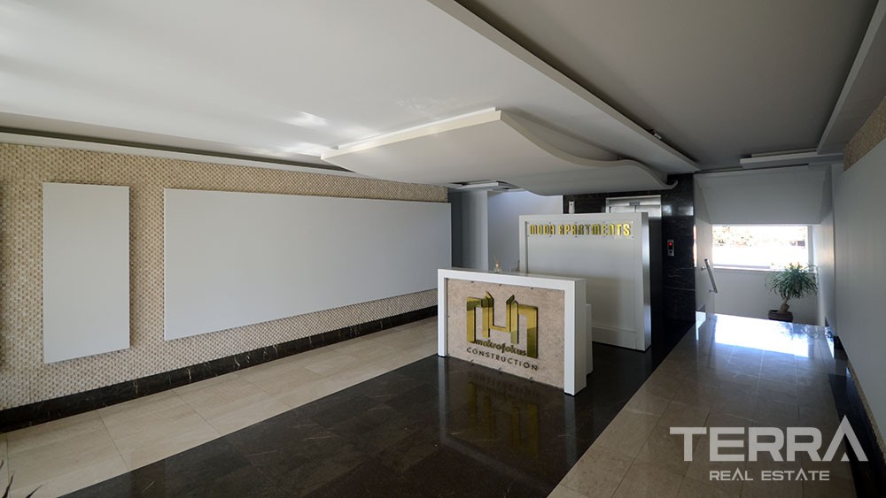 Blick auf den Strand, Garten Duplex in Kestel Alanya zu verkaufen - 7531