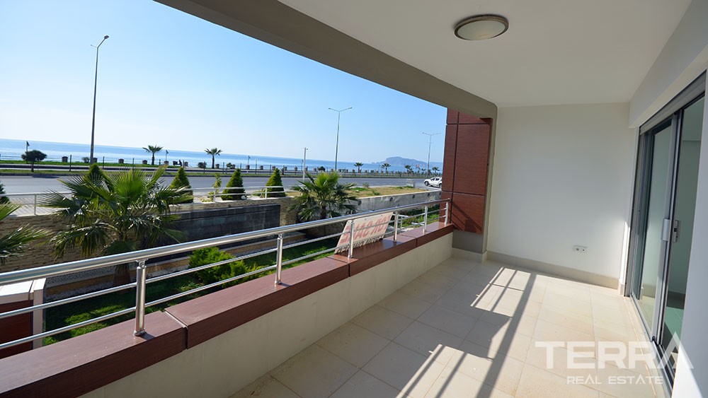 Blick auf den Strand, Garten Duplex in Kestel Alanya zu verkaufen - 7537