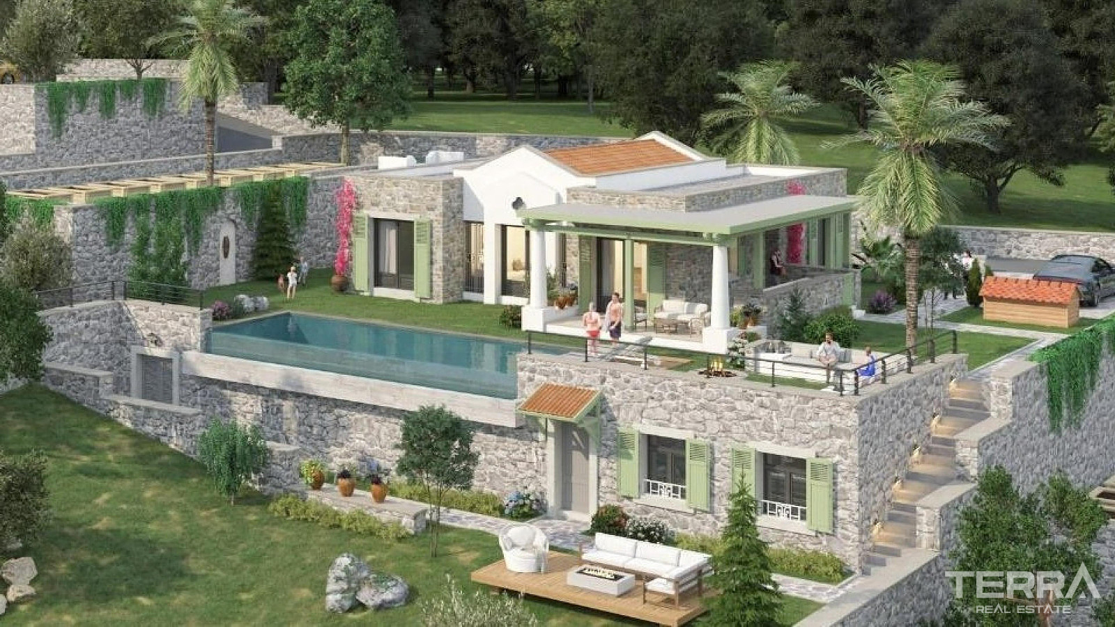 Muğla, Bodrum'da Deniz ve Doğa Manzaralı Satılık Müstakil Villalar - 128185