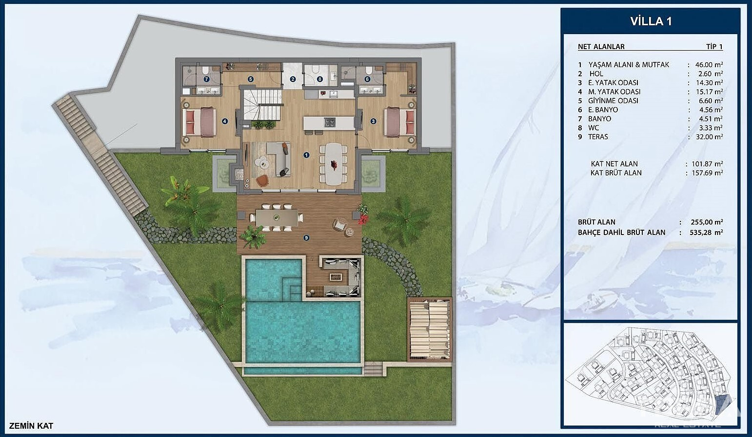 Sea View Villas for Sale in Bodrum, Muğla, Turkey - 128306