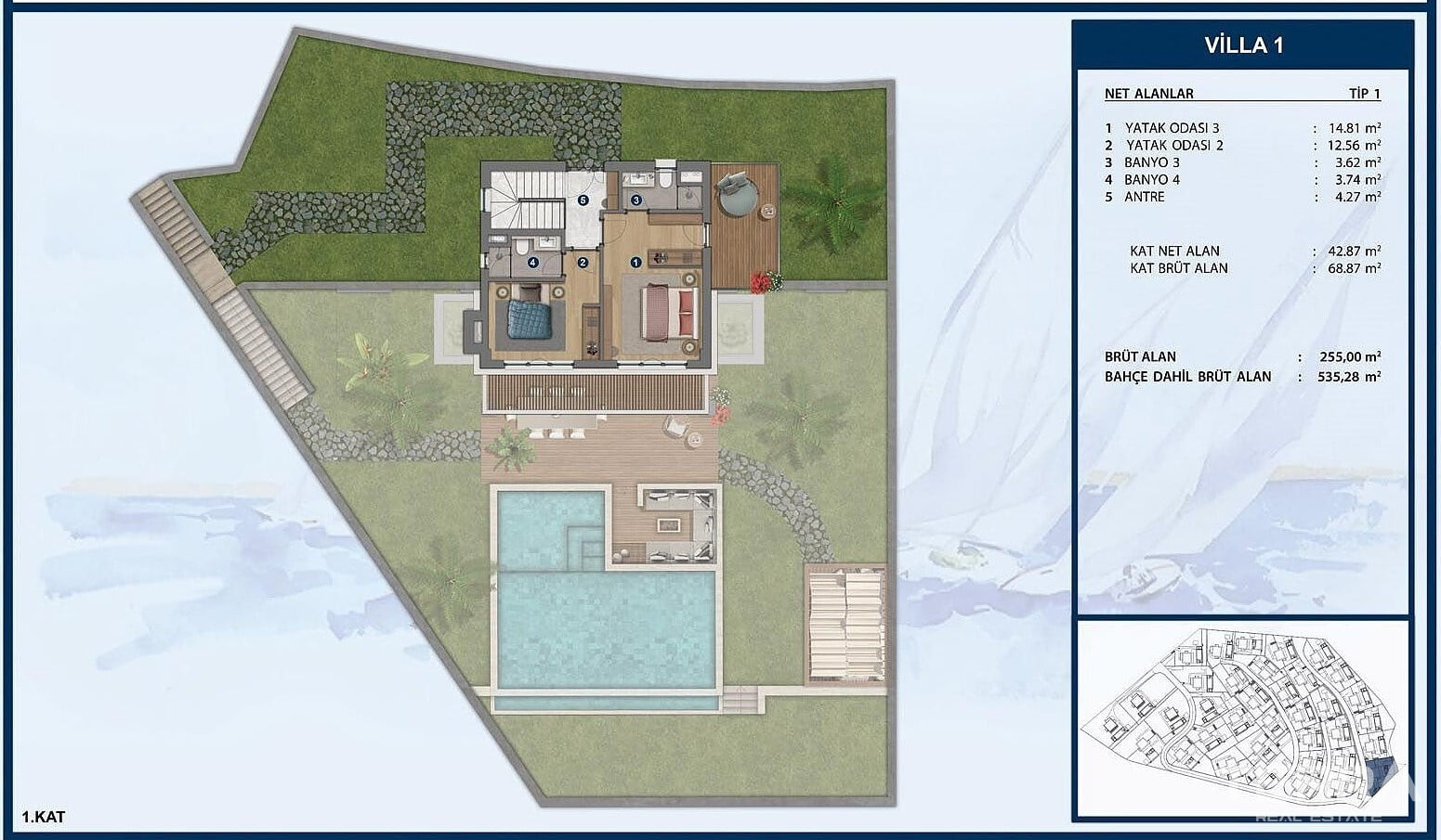Sea View Villas for Sale in Bodrum, Muğla, Turkey - 128308