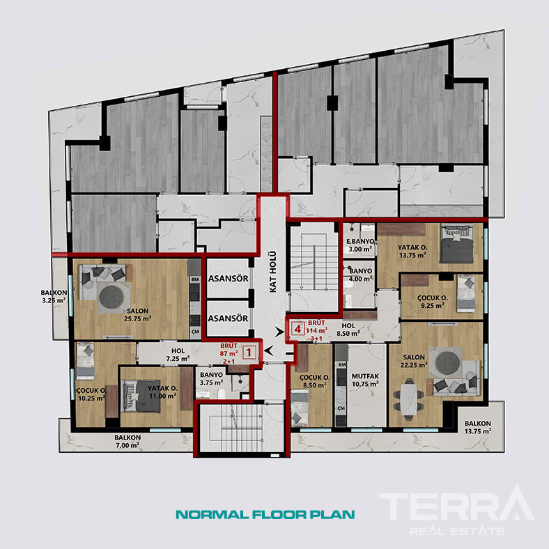 Apartments for Sale in Antalya Center, Turkey - 128445