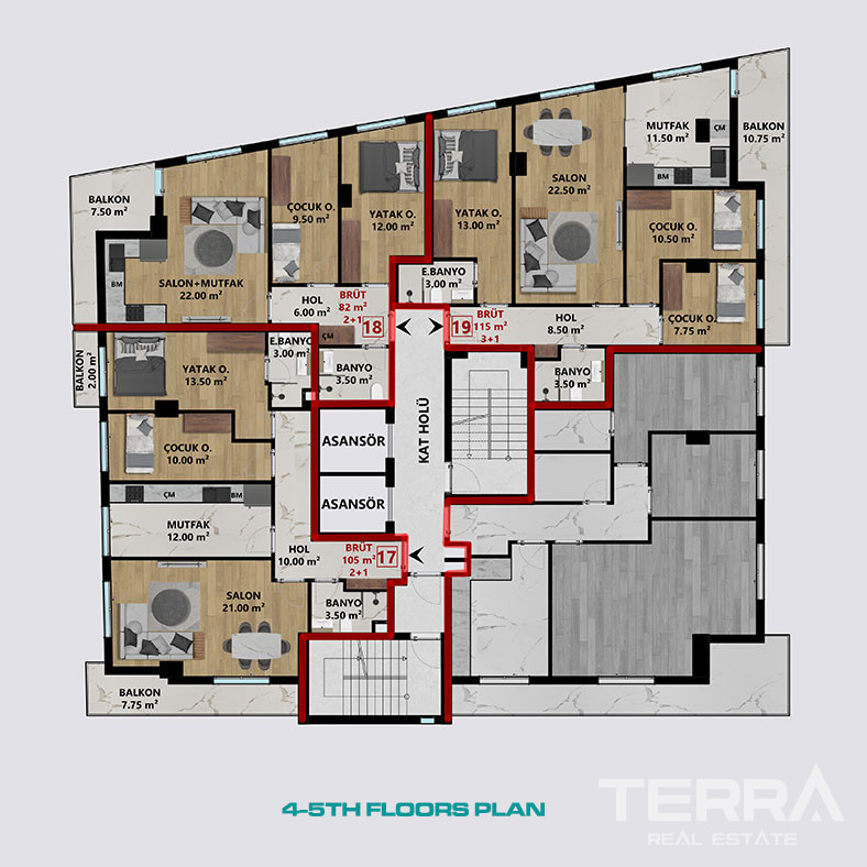 Apartments for Sale in Antalya Center, Turkey - 128446